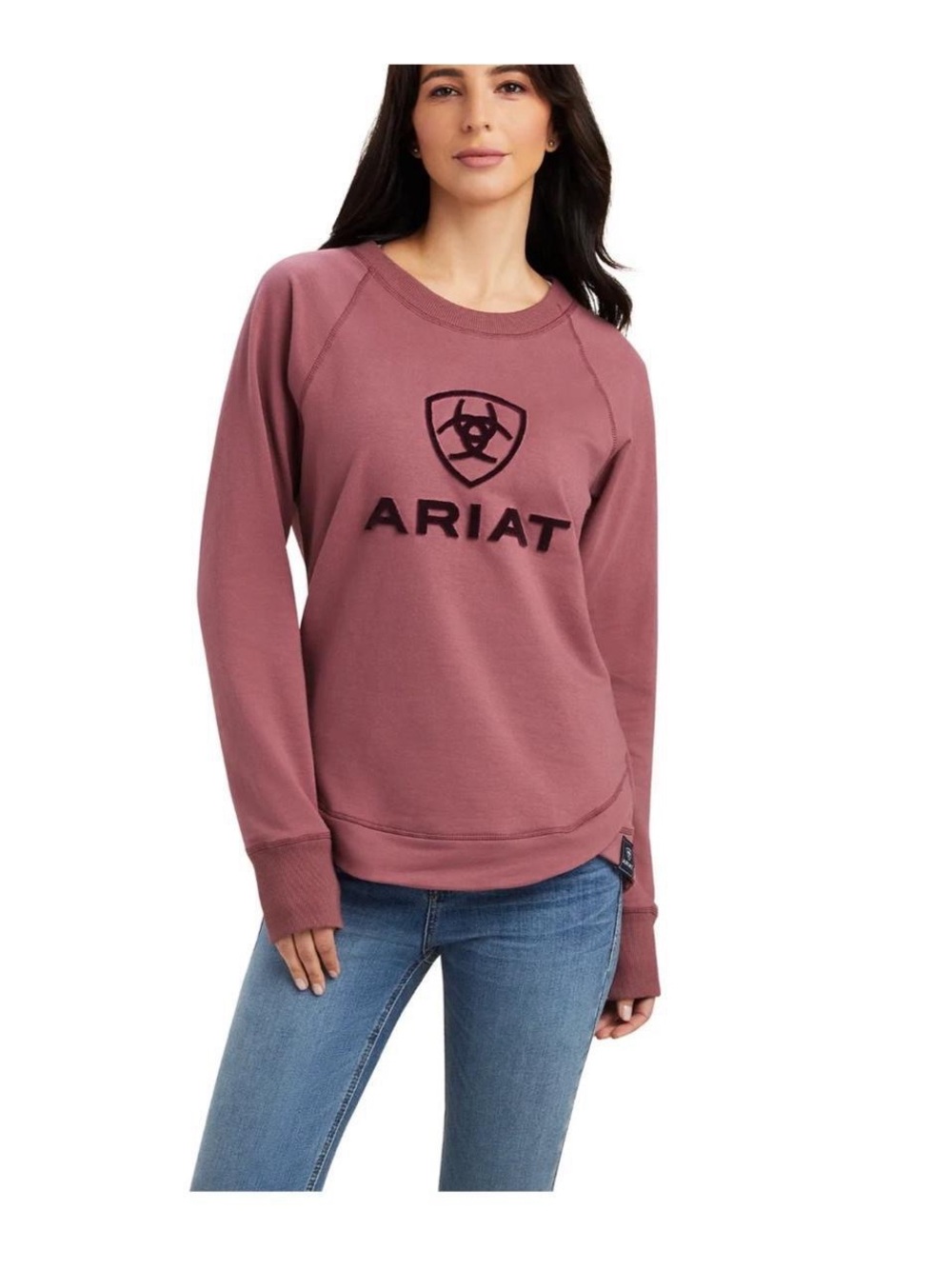 Ariat Mauve Rose Logo Crewneck Sweatshirt